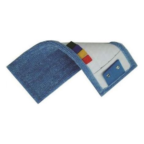 Frange microfibre bleue micro+ languettes, poches, œillets 40 cm
