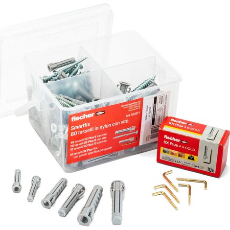 Tassello con Vite Smartfix Box in Valigetta Fischer Conf 80 Pezzi (1/5)