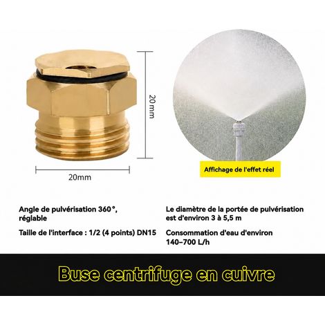 Buse de pulvérisation centrifuge industrielle pour brumisation et refroidissement raccord mâle 1/2" réf 8551 20 g – Livraison gratuite