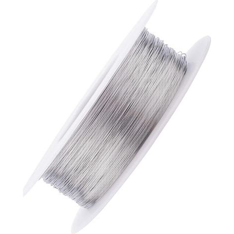 1 Spule Edelstahldraht 304, 0,18 mm Durchmesser, 100 m Länge, flexibel und rostbeständig, für Schmuckherstellung, Heimwerkerprojekte und Gartenarbeit (1/5)