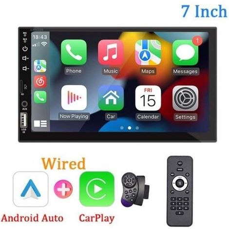 Autoradio 7'" Lecteur multimédia Carplay Android - Écran tactile HD - Bluetooth 2.0 - Double-Din (1/4)