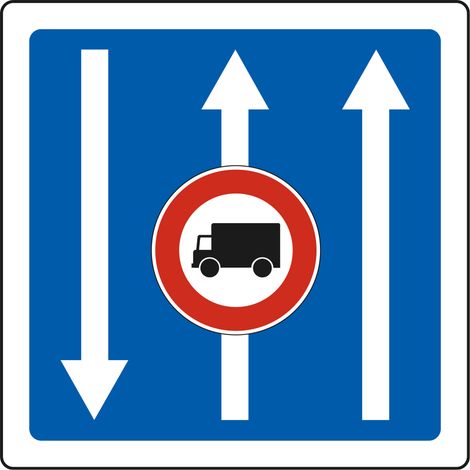 Panneau Indication C24a – Conditions de circulation par voie (personnalisable) – Carré Classe 1 350 mm – Gamme BRETAGNE (1/5)