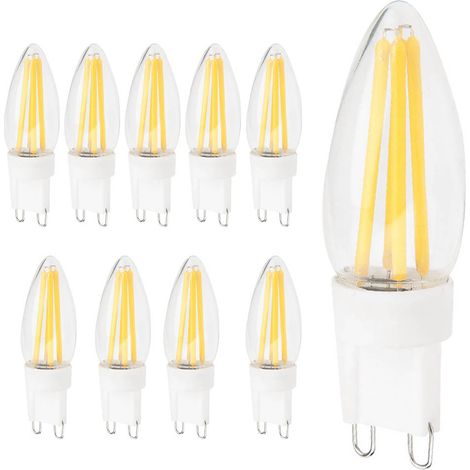 Lot de 10 ampoules LED G9 3W blanc chaud, culot à deux broches, accessoires d'éclairage pour lustres, AC110V (1/4)