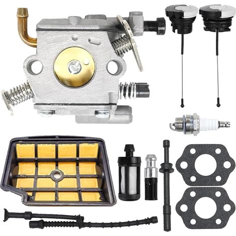 MS200 Carburateur pour Stihl MS200 MS200T 020T 020 tronçonneuse carburateur, C1Q-S126B remplace 1129 120 0653, MS200T carburateur avec Filtre à air, Bougie d'allumage, Conduite de Carburant