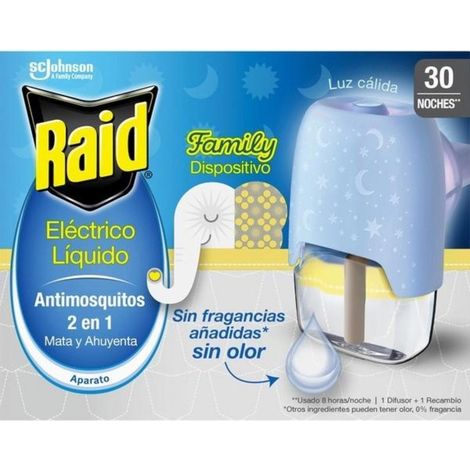 Raid Family Elektrisches Mückenschutzmittel 1 Stück + Flüssigkeit 45 Nächte 1 Stück
