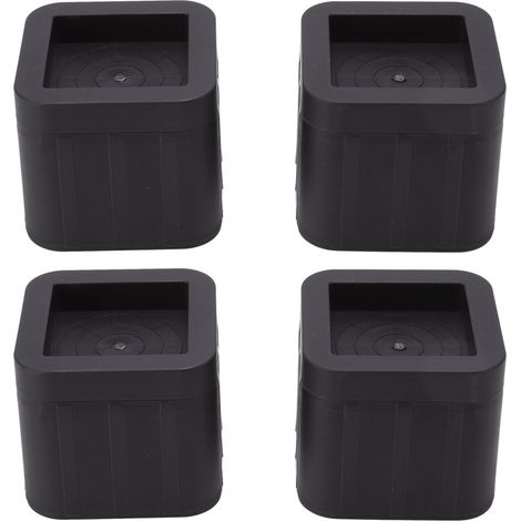 Furniture Risers Rubber Black Stackable Square with Pad Lid Home Accessories for Couch Bed Cabinet Leg 35in 4pcs Abs (1/4)
