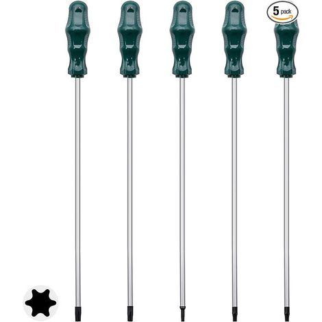 [5 pièces] Tournevis interne allongé à six fleurs 400MM longueur hexagonale vis T15/T20/T25/T27/T30 (1/2)