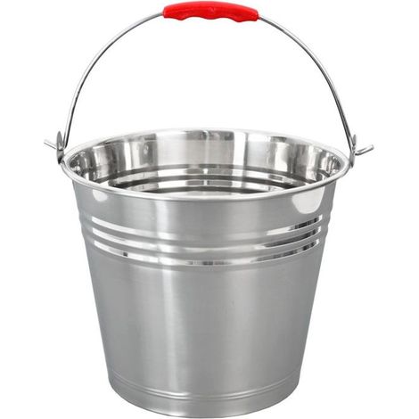 VILDE Seau Alimentaire 10 L en Acier Inoxydable - Poignée confortable - Idéal pour maison, jardin et chantier (1/5)