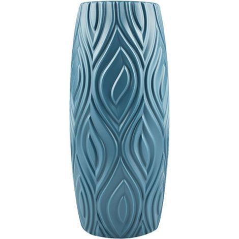 Vase à fleurs élégant en plastique incassable créatif nordique aspect céramique pour table de salle à manger, vase décoratif (1/5)