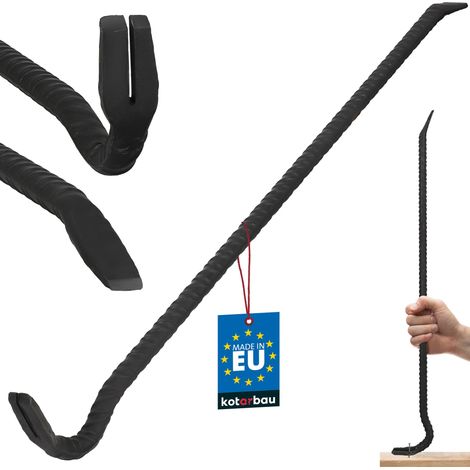 KOTARBAU® Pied de Biche - Arrache Clou Forgé 90 cm - Barre à Mine Double Face - Barre à Mine Nervurée - Acier Thermolaqué - Noir (1/4)