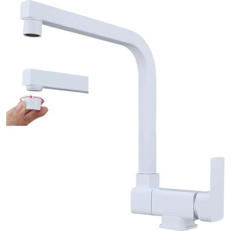 Robinet Cuisine Rabattable Blanc,mitigeur Rabattable (1/5)