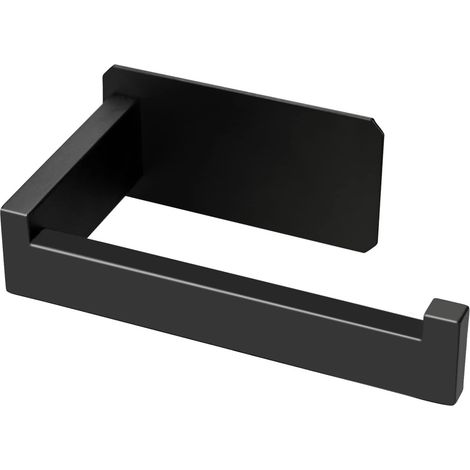 Porte Papier Toilette Inoxydable Auto-adhésif, Support Papier Toilette hygiénique, Paper Towel Holder Non Poreux en Acier Mural Noir Mat pour Salle (1/5)
