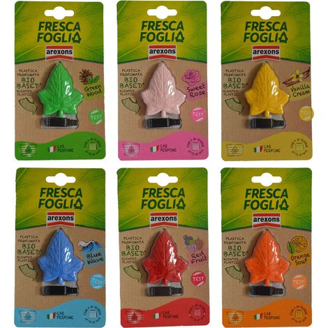 Profumatore auto Arexons 1850 FRESCA FOGLIA Rosso (1/4)