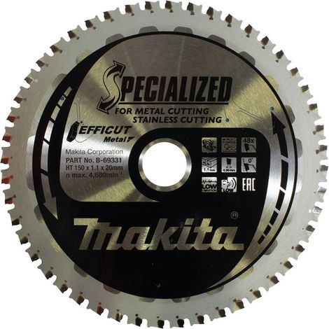 Makita B-69331 Lama circolare 150 x 20 x 1.1 mm Numero di denti: 48 1 pz.