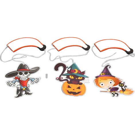 Lot Halloween 3 pièces Suspension en papier parachute Citrouille Crâne Sorcière Forme Lanterne Décorative DIY Décoration Suspendue (1/5)