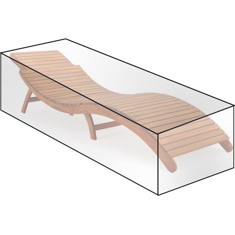 Woltu – Housse de protection pour chaises de jardin – Tissu PE 100g/m² – Dimensions 218x77x55cm – Imperméable et anti-UV – Fixation par cordon élastique