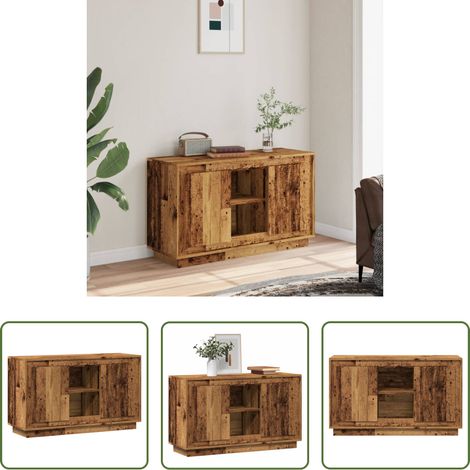 Altholz Optik - Sideboard Altholz-Optik 102x35x60 cm Holzwerkstoff (1/5)