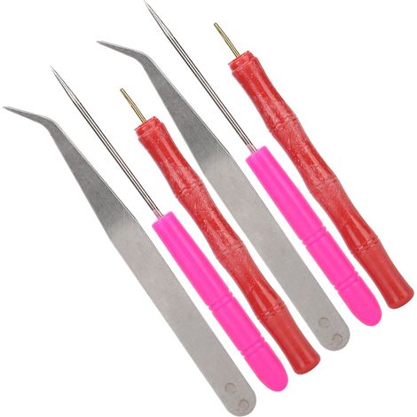 2 kits d'outils pour le quilling de papier, stylo à papier roulé à la main, pince à épiler, ensemble de stylos à fente (3 pièces x 2 ensembles) (1/5)
