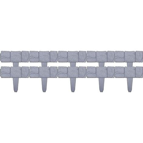 Bordure de clôture de jardin en plastique effet pierre, parterre de fleurs, plantes de pelouse, panneaux de bordure décoratifs, 10 pièces (1/5)