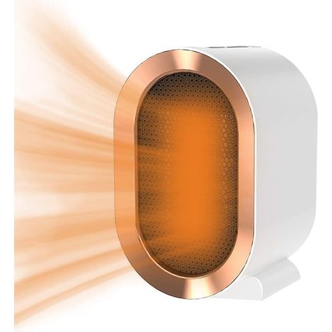 Calefactor eléctrico de 1200 W con 2 niveles de potencia, termostato ajustable y protección contra sobrecalentamiento.