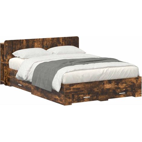 Estructura de cama con almacenamiento Roble Ahumado vidaXL (1/5)