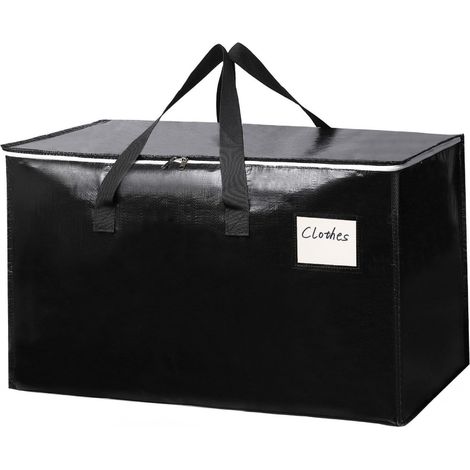 Sacs de déménagement ultra-résistants avec fermetures éclair et poignées de transport, sacs de rangement imperméables pour vêtements 69 x 35 x 38 cm