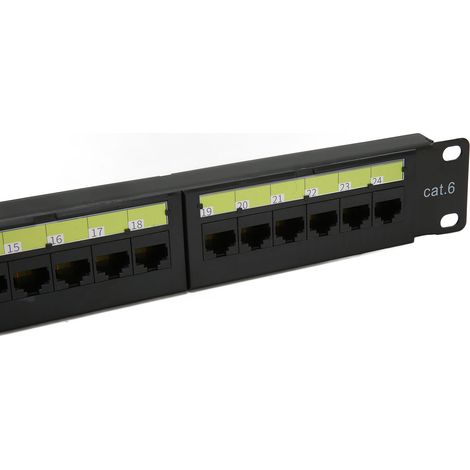 Panneau de brassage réseau CAT6 à 24 ports, compatible Ethernet 10G, RJ45, pour armoire standard 19 pouces. (1/5)