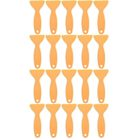CCYKXA Set of 20 Yellow Plastic Triangular Squeegees, Compact Scrapers for Car Adhesive Film, Multifunctional Tool for Vinyl Film, Sticker Application and Removal