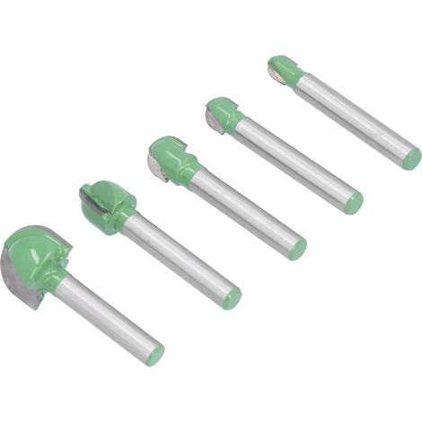 5-teiliges Set Hohlkehlfräser mit runder Nase, 2 Schneiden, Wolframstahl, CNC-Holzbearbeitungswerkzeuge (1/5)