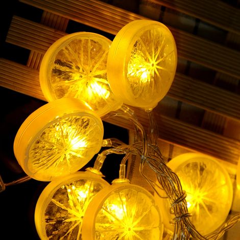 Guirlande Lumineuse 10 LED 1,5m pour Jardin, Noël et Fêtes (Couleur Citron) (1/5)