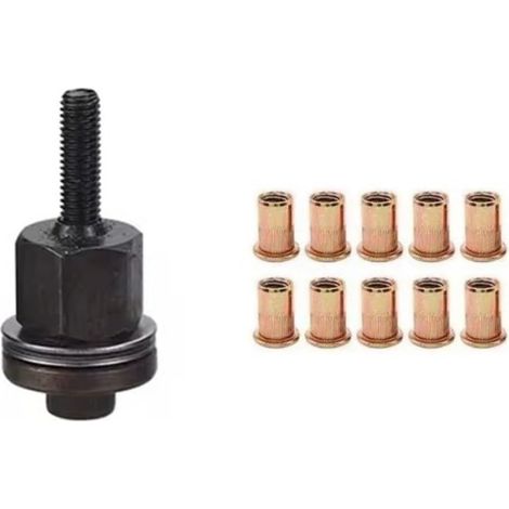 Nietmutternwerkzeug Set mit Ersatz M5 Dornkopf und 10