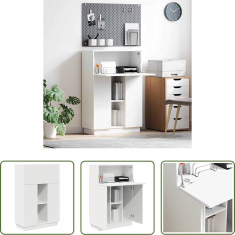 Bureau blanc - Bureau Blanc 71.5 x 31.5 x 106.5 cm Bois d'ingénierie (1/5)