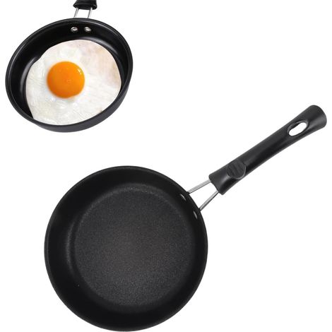 1 Poêle Antiadhésive,Acier Inoxydable,Diamètre 12 cm,Noir,Cuisine,Camping (1/5)