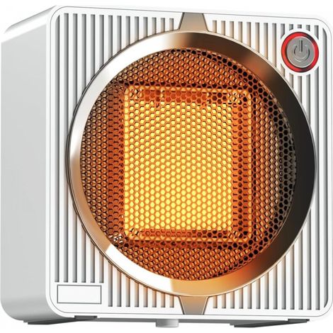 Petit radiateur d'appoint, mini radiateur de bureau à économie d'énergie en céramique PTC, protection contre la surchauffe et le basculement (1/5)