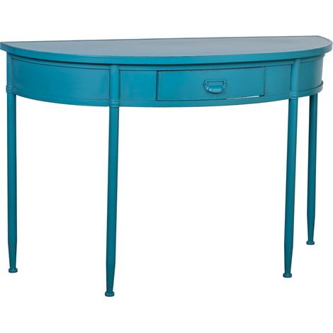 Recibidor de metal con 1 cajon envejecido azul 120x44x80 (1/5)