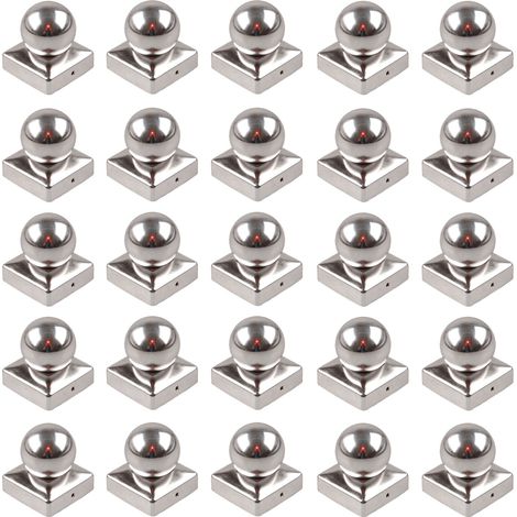 25x Pfostenkappe Edelstahl 101 mm Kugel Abdeckkappe für Pfosten 10 x 10 cm
