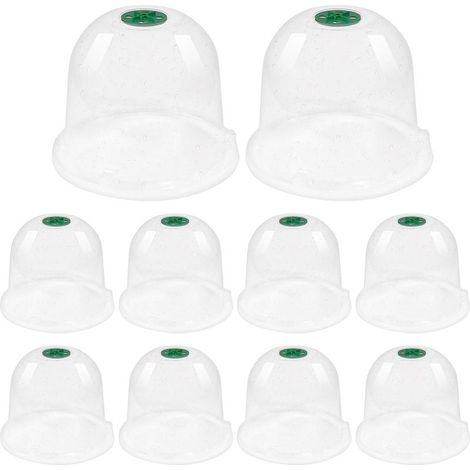 GDHZS-  Lot de 10 cloches de jardin en forme de dôme de propagation, transparentes et réglables, protection contre le gel, empêche les escargots (1/5)