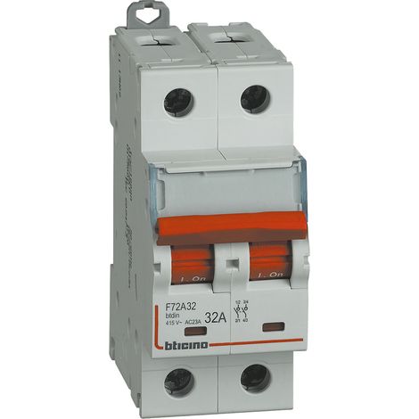 BTicino F72A32 Sezionatore Modulare Accessoriabile 32A 2P 2 Moduli