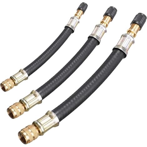3 Piece Tyre Valve Extension 100 m, 150 mm, 210 mm, Rubber Tyre Valve, Bicycle Pump Tip, for Cars, Trucks, Motorcycles, Bicycles (1/5)