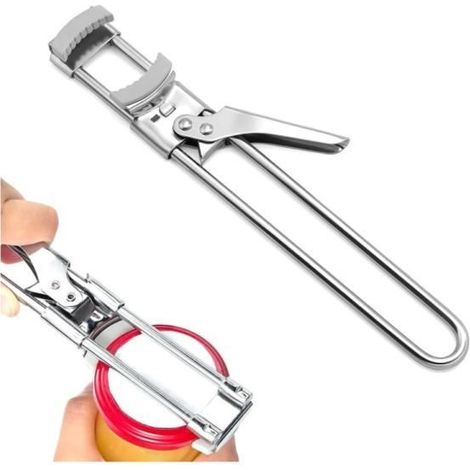 Ouvre Bocal Réglable en Acier Inoxydable,Ouvre Boîte pour Âgées Mains,Ouvre Boite de Conserve Ouvre Bouteille Manuel Multifonctionne (1/4)