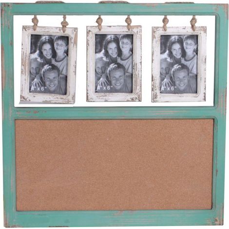 Portafoto muro legno rettangolare multiplo 3p cm 54x2