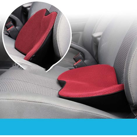 Mini-Autokissen, kleines Kissen, erhöht den Sitzkomfort, ganzjährig verwendbar, mit integriertem Fahrerkissen – rot
