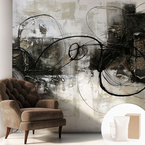 Fototapete Tapete Vliestapete mit Kleber - trendige Wanddeko - Schlafzimmer - Wohnzimmer Abstrakter Wirbel 250x250 cm (1/5)
