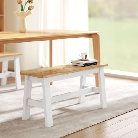 Chaise banc tabouret 2 places 95x30 cm bois HAVRYA (1/5)