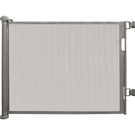 Barrière de Sécurité Rétractable pour Bébés et Chiens 0-180 cm, Barriere de Securite Enfant Extensible Opération à Une Main, Barrière Sécurité Relocalisable pour Les Escaliers/Portes,Gris (1/5)