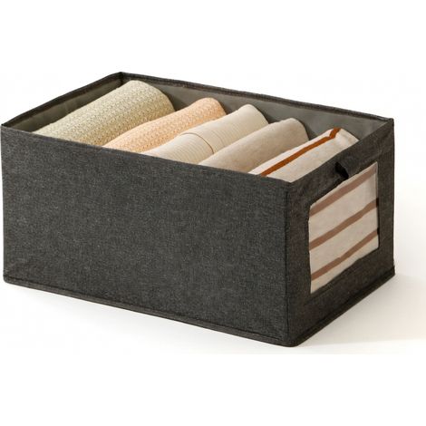 Boîte de rangement en lin munie de fenêtre Y04-40(-) (1/5)