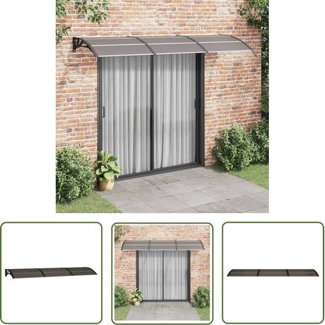 The Living Store Auvent de porte Noir 300x75 cm Polycarbonate - Auvent De Porte - Abri Porte - Protection Pluie - Store Extérieur - Porch Canopy (1/5)