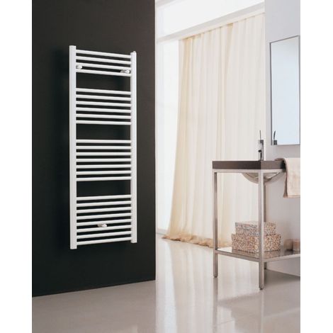 Sèche-Serviettes Eau Chaude 850W ALTERNA Priméo 2 Vertical Mural Blanc - 3551909 - NEUF (1/3)