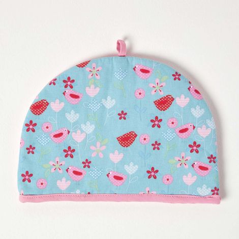 HOMESCAPES Teekannenwärmer Vögel und Blumen Design Tea Cosy