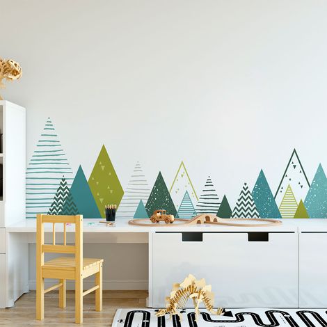 Stickers muraux enfants - Décoration chambre bébé - Autocollant Sticker mural géant enfant montagnes scandinaves LYNKA - 50x85cm (1/5)